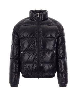 Pyrenex High-Neck Tech Fabric Quilted Down Jacket With Logo Sleeve Patch - Blue