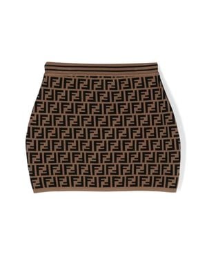 Fendi Knitted Junior Skirt - Brown