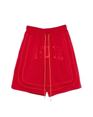 Rhude Collegiate Logo Mesh Shorts - Red