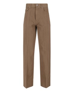 Phoebe Philo High-Waist Straight-Leg Pants - Brown