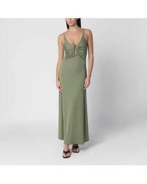 Christopher Esber Caper Ribbed Stretch Jersey Mini Dress With Metal Ring Detail - Green