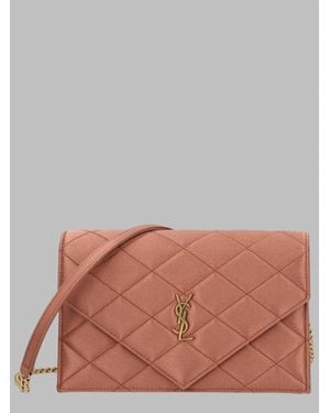 Saint Laurent Designer Leather Shoulder Bag - Brown