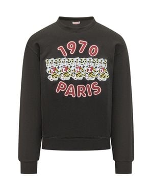 KENZO Graphic Cotton Sweatshirt - Black