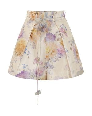 Zimmermann Mini High-Waisted Shorts With Tie Detail - White