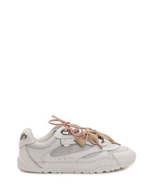 Pinko Fashionable Sneakers With Metallic Accents - White