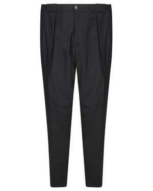 BRIGLIA 2-Pleat Elastic Pants - Black