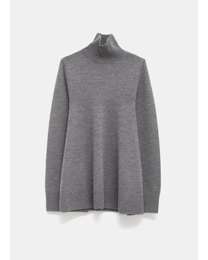 TOTEME Wool Turtleneck Top - Gray
