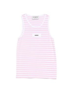 Iceberg Sleeveless Horizontal Stripe Top For - Pink