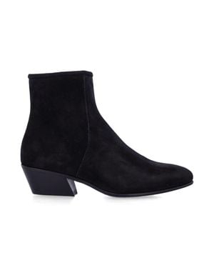 Pedro Garcia Suede Ankle Boots With Block Heel - Black