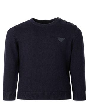 Emporio Armani Boys Knit Pullover Sweater - Blue