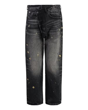 R13 5-Pocket Straight-Leg Jeans - Black