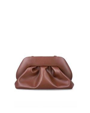 THEMOIRÈ Ruched Frame Clutch Bag - Brown