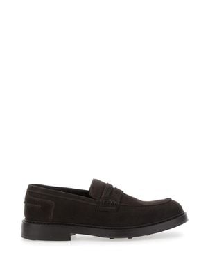 Doucal's Leather Penny Loafer With Round Toe And Leather Lining - White