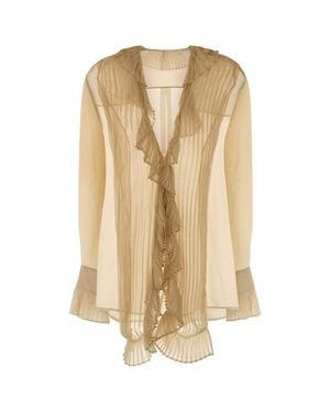 Alberta Ferretti Silk Blouse - Metallic