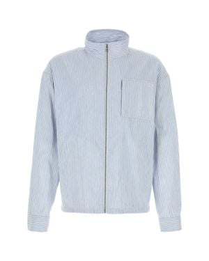 Loewe Embroidered Linen-Blend Jacket - Blue