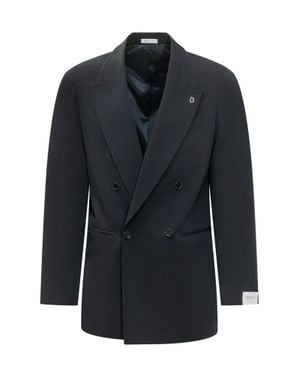 BRERAS Milano Brushed Knit Jacket Blazer - Blue
