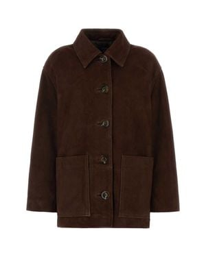Soeur Chocolate Suede Oversize Vincenzo Jacket - Brown