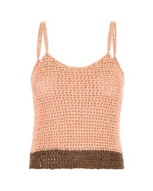Loewe Paula's Ibiza Two-Tone Crochet Paula S Ibiza Top - Pink