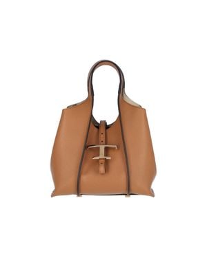 Tod's Calfskin Leather Shoulder Bag For - Brown