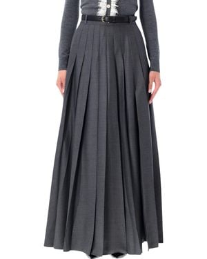 Self-Portrait Elegant Removable Belted Mini Skirt With Split Design Size Uk - Gray