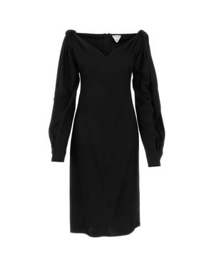 Bottega Veneta Viscose Midi Dress - Black