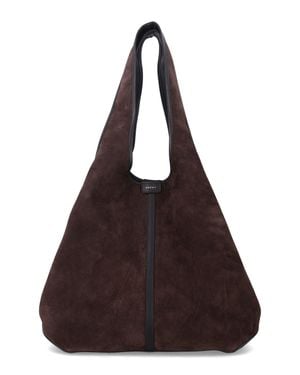 Soeur Oversized Suede-Effect Hobo Bag - Brown