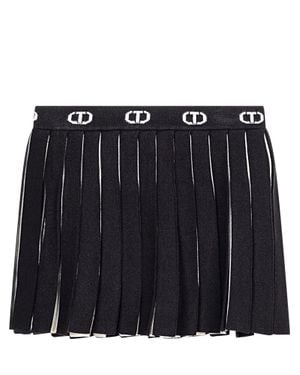 Twinset Plissé Mini Skirt With Logo Band - Black