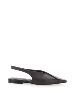 Brunello Cucinelli Slingback Ballet Shoes Leather Ballerina - Brown