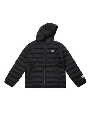 DIESEL JUNIOR Mini Lightweight Hooded Puffer Jacket - Black