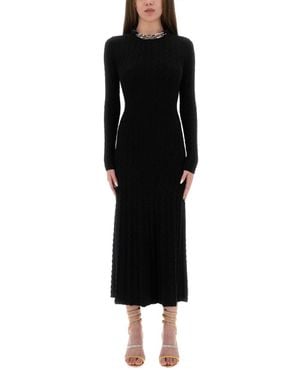Rabanne Long Wool Dress - Black