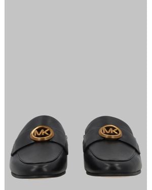 MICHAEL Michael Kors Leather Logo Loafers - Gray