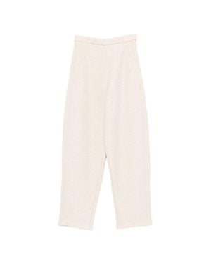 Max Mara Pure Relaxed Fit High Waist Cotton Pants For - White