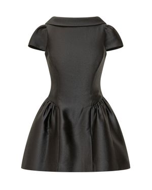 Self-Portrait Chic Taffeta Mini Dress - Black