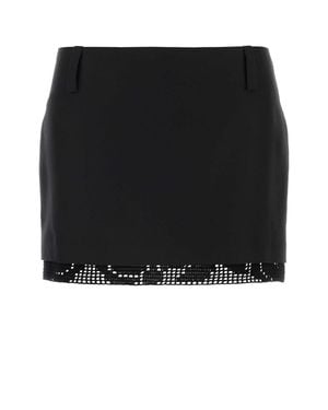 Magda Butrym Mini Skirt With Crochet Lace Trim - Black