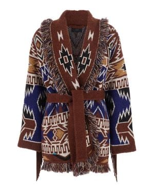 Alanui The Amazing Journey Tech Fabric Cardigan With Lapel Collar & Button Front - Multicolor