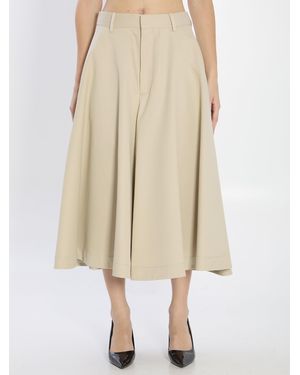 COUTR.COM Bottega Veneta Silk And Cotton Twill Culotte - Natural