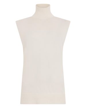 TOTEME High Collar Sleeveless Sweater - White