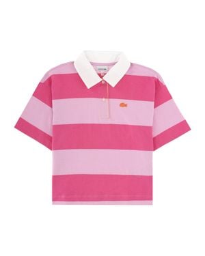 Lacoste Girls' Mini Striped Polo - Pink