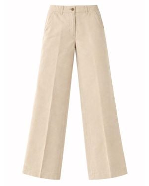 Aspesi Cotton And Linen Tailored Pants - Natural
