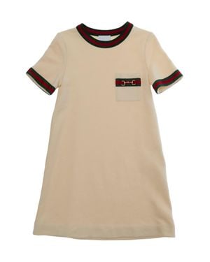 Gucci Mini Horsebit Dress For Girls - Natural