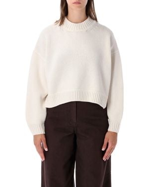 Sessun Cropped Ribbed Mock Neck Sweater - White