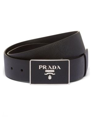 Prada Reversible Logo Buckle Belt - Black