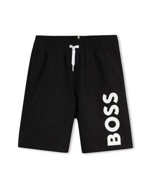 BOSS Stylish Waist Shorts With Drawstring For Boys - Black