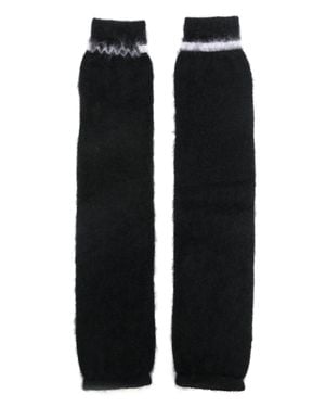 Marni Fingerless Knit Gloves With Brushed Effect - Black