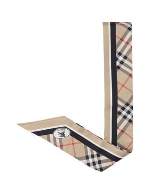 Burberry Mulberry Silk Scarf - White