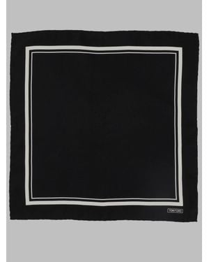 Tom Ford Pocket Square Silk Scarf - Black