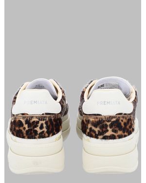 Premiata Sneakers Micol Animal Print Calf Leather Sneakers - Metallic