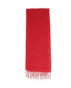 Isabel Marant Fringed Alpaca-Blend Scarf - Red