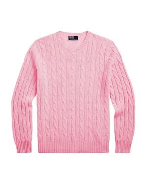 Ralph Lauren Cable-Knit Crewneck Sweater - Pink