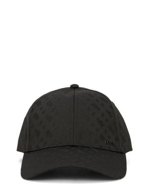 BOSS Monogram Baseball Cap With Curved Visor - Black